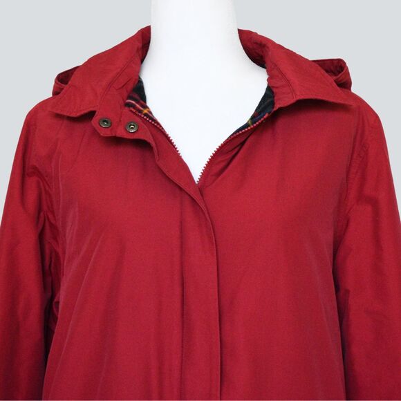 EDDIE BAUER Women's Red Hooded Rain Jacket/ Coat Size L - Picture 5 of 9